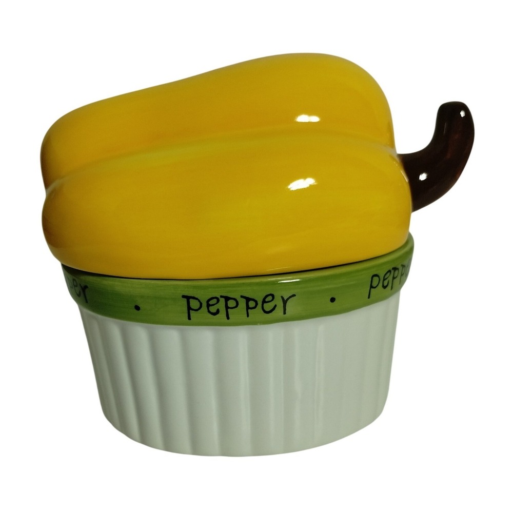 Certified International Judy Phipps Yellow Bell Pepper Ceramic Lidded Ramekin